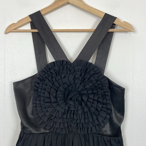 Anthropologie Burlapp Dress Womens 10 Ruffle Front Sleeveless Lined Side Zip - Picture 3 of 9